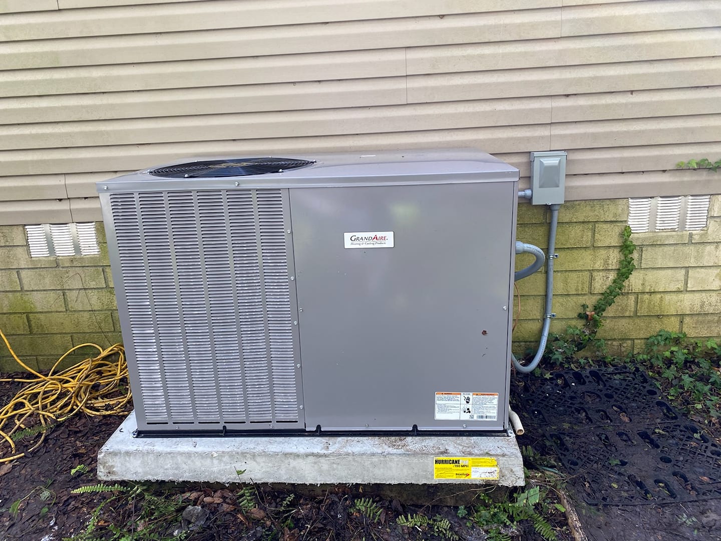 Grand Air Air Conditioner is a New AC Unit installed by the Professionals at Rainbow Lakes Heating & Air Conditioning